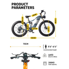 Load image into Gallery viewer, Electric Bike for Adults 26'', 1000W E - Mountain Bike 48V 30/20ah UL2849 Removable Battery, Fat Tire Ebike up to 30MPH Off Road Beach Snow Electric Bicycles Full Suspension &amp; Dual Hydraulic Disc Brakes