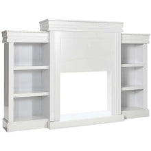 Load image into Gallery viewer, 70" Fireplace Mantel TV Stand with Storage Shelves, Freestanding Wood Media Console for 28.5" Fireplace Insert, Living Room &amp; Bedroom