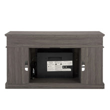 Load image into Gallery viewer, Sesslife Electric Fireplace TV Stand with Remote Control for 65 in TV, Farmhouse TV Console Table with Open Storage Shelves &amp; 2 Cabinets, Wooden Media Entertainment Center for Living Room, Gray