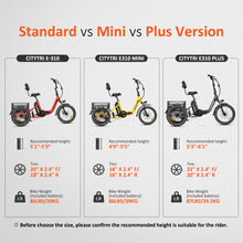 Load image into Gallery viewer, Addmotor Folding Electric Trike, 90MI Electric Tricycle for Adults, 750W 48V 20ah, CITYTRI 3 Wheel Electric Bikes, Step - Thru Etrike with Rear Speed Differential &amp; Parking Brake, E - 310 Plus Red