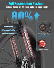 Load image into Gallery viewer, Electric Bike for Adults 26'', 1000W E - Mountain Bike 48V 30/20ah UL2849 Removable Battery, Fat Tire Ebike up to 30MPH Off Road Beach Snow Electric Bicycles Full Suspension &amp; Dual Hydraulic Disc Brakes