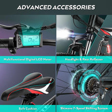 Load image into Gallery viewer, Gocio 26" 4.0 Fat Tire Electric Bike for Adults, 500W Adults E Bike, 48V 13ah Removable Li - Ion Battery, Professional 7 - Speed, Electric Mountain Bicycle Beach Bike Snow Bike Ebike for Men