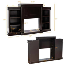 Load image into Gallery viewer, 70" Fireplace Mantel TV Stand with Storage Shelves, Freestanding Wood Media Console for 28.5" Fireplace Insert, Living Room &amp; Bedroom