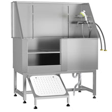 Load image into Gallery viewer, AECOJOY 50'' Professional Stainless Steel Dog Washing Station, Height Adjustable Pet Grooming Dog Bathtub with Ramp