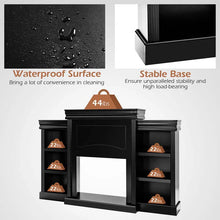 Load image into Gallery viewer, 70" Fireplace Mantel TV Stand with Storage Shelves, Freestanding Wood Media Console for 28.5" Fireplace Insert, Living Room &amp; Bedroom