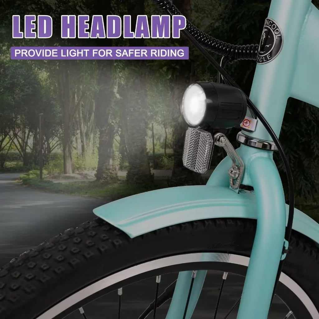 Docred 24" Electric Tricycle for Adults & Seniors, 7 Speed 3 Wheel E - Bike with Large Basket/Low - Step Through Frame, 350W Motor 36V/10.4AH Lithium Bettery, 15.5MPH