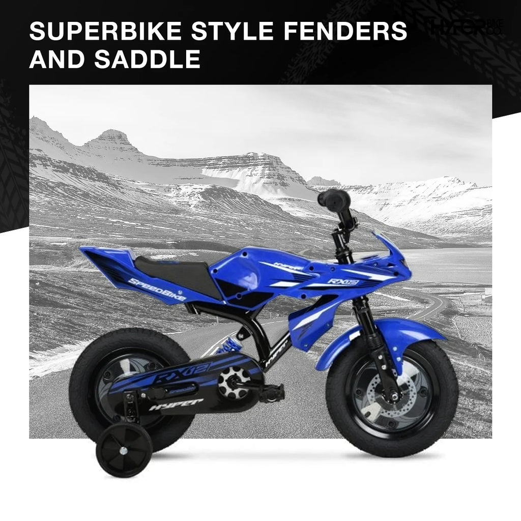 12" Hyper Speed Bike, Childs Bicycle; Kids Ages 2 - 4 Years Old, Blue, Character Group: Speed