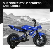 Load image into Gallery viewer, 12" Hyper Speed Bike, Childs Bicycle; Kids Ages 2 - 4 Years Old, Blue, Character Group: Speed