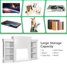 Load image into Gallery viewer, 70" Fireplace Mantel TV Stand with Storage Shelves, Freestanding Wood Media Console for 28.5" Fireplace Insert, Living Room &amp; Bedroom