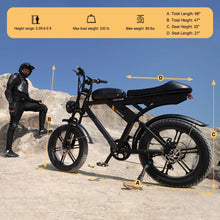 Load image into Gallery viewer, Movcan V30 Electric Bike for Adult, 1000W 20" Fat Tire 48V 15.6AH Removable Battery, 28MPH 7 - Speed Disc Brake Off - Road Mountain Ebike UL2849