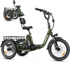 Addmotor Folding Electric Trike, 90MI Electric Tricycle for Adults, 750W 48V 20ah, CITYTRI 3 Wheel Electric Bikes, Step - Thru Etrike with Rear Speed Differential & Parking Brake, E - 310 Plus Red