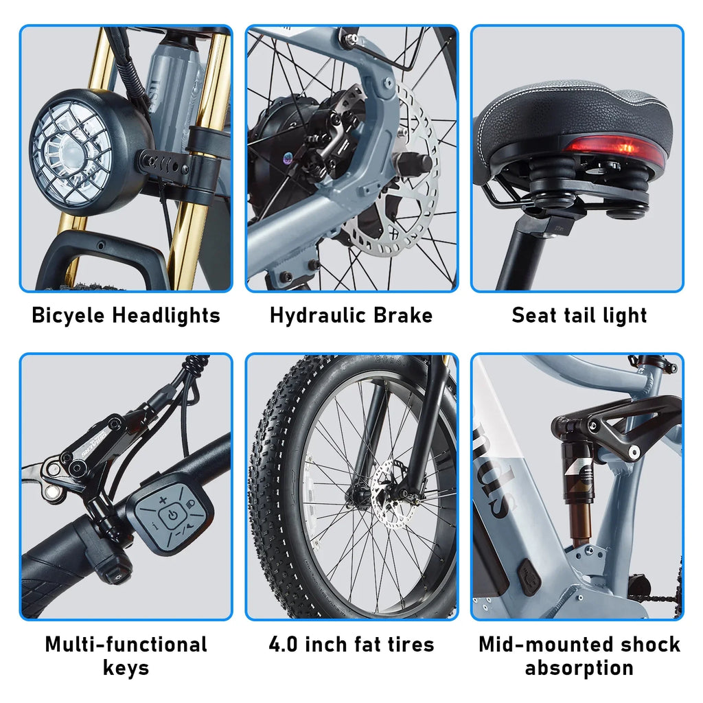 Electric Bike for Adults 26'', 1000W E - Mountain Bike 48V 30/20ah UL2849 Removable Battery, Fat Tire Ebike up to 30MPH Off Road Beach Snow Electric Bicycles Full Suspension & Dual Hydraulic Disc Brakes