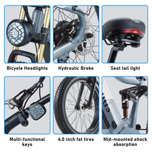 Load image into Gallery viewer, Electric Bike for Adults 26'', 1000W E - Mountain Bike 48V 30/20ah UL2849 Removable Battery, Fat Tire Ebike up to 30MPH Off Road Beach Snow Electric Bicycles Full Suspension &amp; Dual Hydraulic Disc Brakes