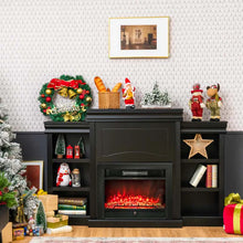 Load image into Gallery viewer, 70" Fireplace Mantel TV Stand with Storage Shelves, Freestanding Wood Media Console for 28.5" Fireplace Insert, Living Room &amp; Bedroom