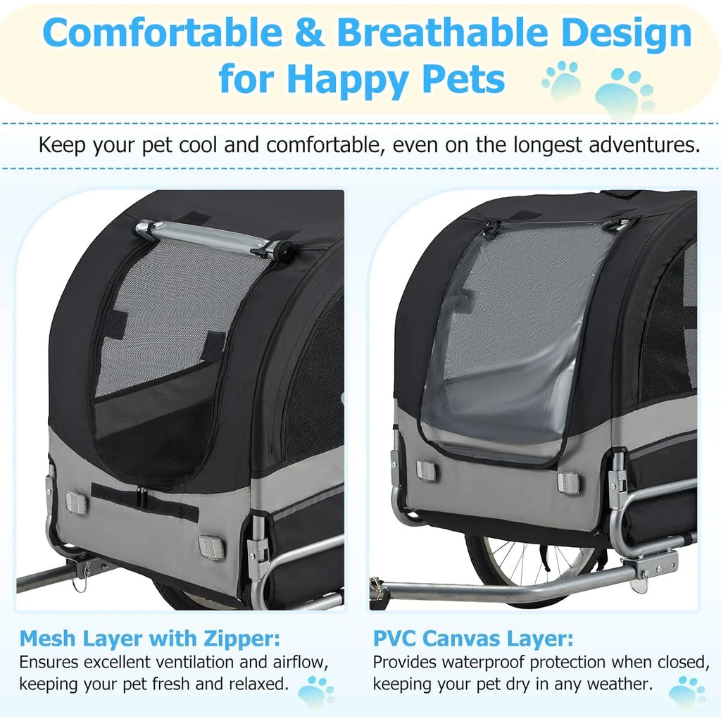 AECOJOY Dog Bike Trailer, Large 55'' Pet Bicycle Carrier for Small and Medium Dogs
