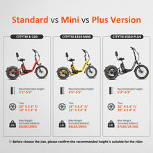 Load image into Gallery viewer, Addmotor Folding Electric Trike, 90MI Electric Tricycle for Adults, 750W 48V 20ah, CITYTRI 3 Wheel Electric Bikes, Step - Thru Etrike with Rear Speed Differential &amp; Parking Brake, E - 310 Plus Red