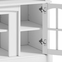Load image into Gallery viewer, Dextrus Farmhouse LED TV Stand for Tvs up to 65'', Wood TV Media Console Entertainment Center for Living Room, White
