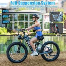 Load image into Gallery viewer, Electric Bike for Adults 26'', 1000W E - Mountain Bike 48V 30/20ah UL2849 Removable Battery, Fat Tire Ebike up to 30MPH Off Road Beach Snow Electric Bicycles Full Suspension &amp; Dual Hydraulic Disc Brakes