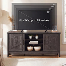 Load image into Gallery viewer, Tangkula Farmhouse TV Stand for TVs up to 65 Inch Entertainment Center with 2 Storage Cabinets