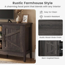 Load image into Gallery viewer, Tangkula Farmhouse TV Stand for TVs up to 65 Inch Entertainment Center with 2 Storage Cabinets