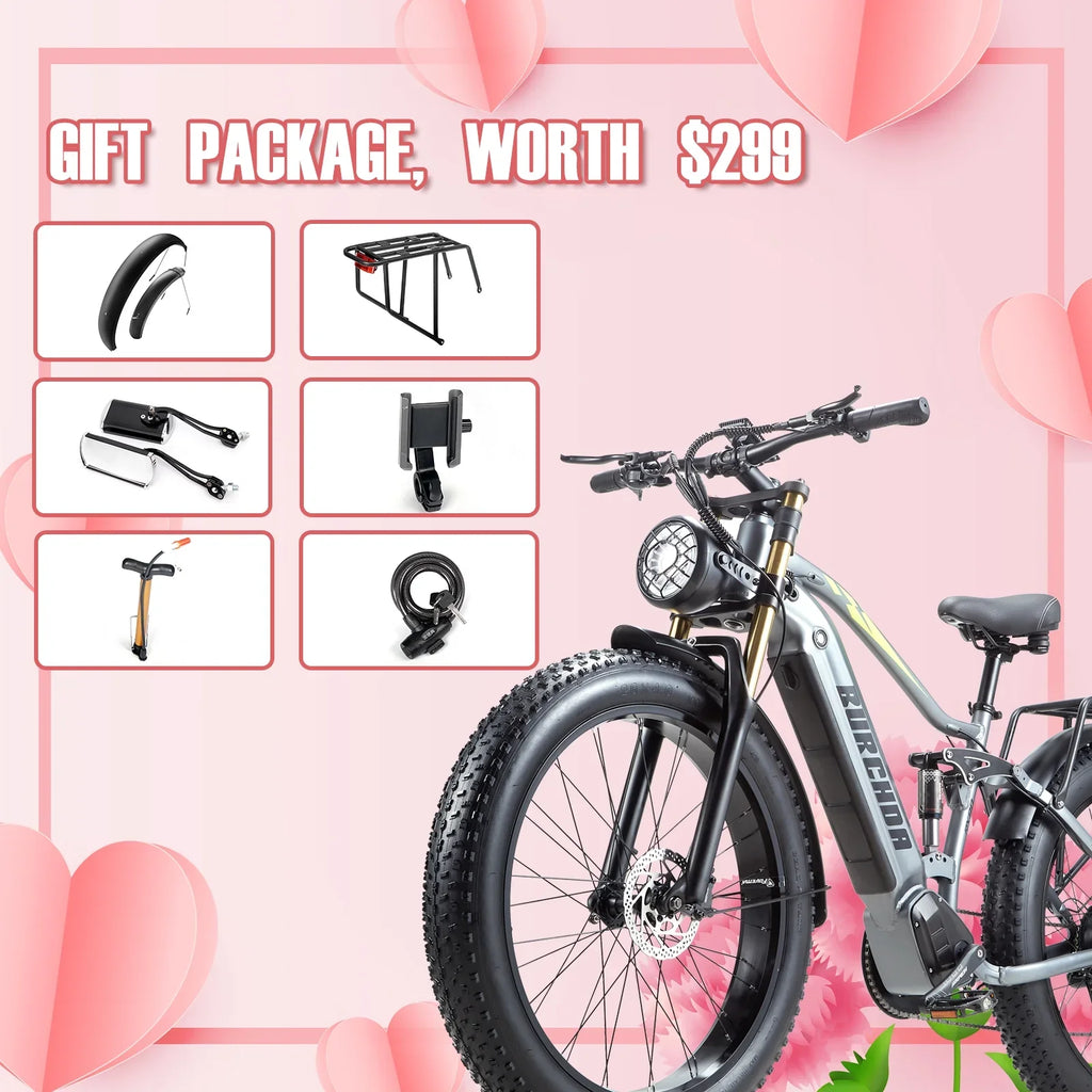 Electric Bike for Adults 26'', 1000W E - Mountain Bike 48V 30/20ah UL2849 Removable Battery, Fat Tire Ebike up to 30MPH Off Road Beach Snow Electric Bicycles Full Suspension & Dual Hydraulic Disc Brakes
