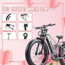 Load image into Gallery viewer, Electric Bike for Adults 26'', 1000W E - Mountain Bike 48V 30/20ah UL2849 Removable Battery, Fat Tire Ebike up to 30MPH Off Road Beach Snow Electric Bicycles Full Suspension &amp; Dual Hydraulic Disc Brakes