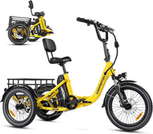 Load image into Gallery viewer, Addmotor Folding Electric Trike, 90MI Electric Tricycle for Adults, 750W 48V 20ah, CITYTRI 3 Wheel Electric Bikes, Step - Thru Etrike with Rear Speed Differential &amp; Parking Brake, E - 310 Plus Red