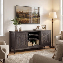 Load image into Gallery viewer, Tangkula Farmhouse TV Stand for TVs up to 65 Inch Entertainment Center with 2 Storage Cabinets
