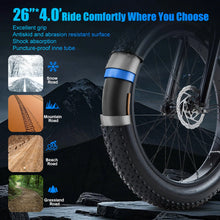 Load image into Gallery viewer, Electric Bike for Adults 26'', 1000W E - Mountain Bike 48V 30/20ah UL2849 Removable Battery, Fat Tire Ebike up to 30MPH Off Road Beach Snow Electric Bicycles Full Suspension &amp; Dual Hydraulic Disc Brakes
