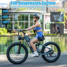 Load image into Gallery viewer, Electric Bike for Adults 26'', 1000W E - Mountain Bike 48V 30/20ah UL2849 Removable Battery, Fat Tire Ebike up to 30MPH Off Road Beach Snow Electric Bicycles Full Suspension &amp; Dual Hydraulic Disc Brakes